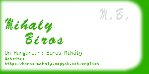 mihaly biros business card